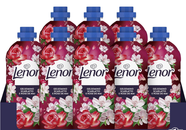 LENOR AMMORBIDENTE LAVATRICE CONCENTRATO 440 LAVAGGI 8X55 GELSOMINO SCARLATTO E ROSE DE MAI, FRESCHEZZA CHE DURA 3 VOLTE PIÙ A LUNGO
